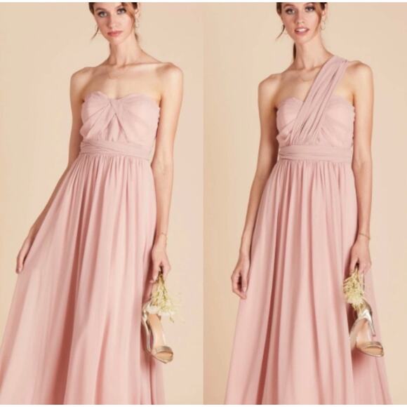 Birdy Grey Grace Convertible Dress Gown Chiffon Rose Quartz Small NWT - Picture 1 of 13